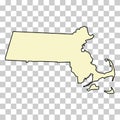 Massachusetts map shape, united states of america. Flat concept icon symbol vector illustration