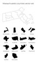 Massachusetts map with shapes of regions.