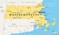 Massachusetts, political map, Commonwealth of Massachusetts, MA