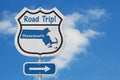 Massachusetts Road Trip Highway Sign Royalty Free Stock Photo