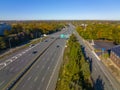 Massachusetts Route 2 aerial view, Arlington, MA, USA Royalty Free Stock Photo