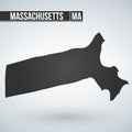 Massachusetts state map in black on a white background. Vector illustration. Royalty Free Stock Photo