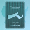 Massachusetts state map label. Vector illustration decorative design