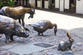 Massacre of Wroclaw, bronze statue of the slaughter animals, Wroclaw, Poland