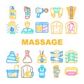 Massage Accessories And Treatment Icons Set Vector Royalty Free Stock Photo