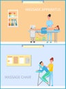 Massage on Apparatus, Special Machine Chair Vector