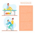 Massage of Back and Self Care Method Set Vector