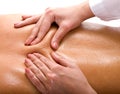 Massage of back. Spa resort. Royalty Free Stock Photo