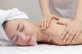 Massage and body care. Spa body massage woman hands treatment