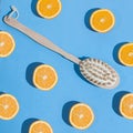 Massage brush with a long handle. Brush for anti-cellulite massage.