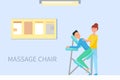 Massage Chair in Massaging Room Cartoon Banner