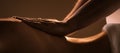 Massage closeup with hands of professional masseur Royalty Free Stock Photo