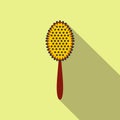 Massage comb flat icon with shadow