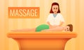 Massage concept banner, cartoon style