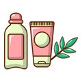 Massage cream icon, cartoon style