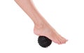 Massage feet with a rubber ball.