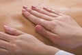 Massage of female back. Spa . Royalty Free Stock Photo