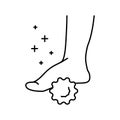 massage flat feet line icon vector illustration