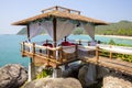 Massage gazebo overlooking the sea. Spa massage room on the beach , Thailand Royalty Free Stock Photo