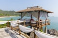 Massage gazebo overlooking the sea. Spa massage room on the beach , Thailand Royalty Free Stock Photo