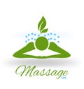 Massage green icon logo vector