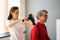 Massage Gun Shoulders Recovery Therapy Royalty Free Stock Photo