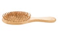 Massage hairbrush. Hairdresser Bamboo brush. Natural wooden comb. Professional equipment for beauty salon. Health for hair. Royalty Free Stock Photo