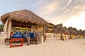 Massage hut on Caribbean Sea Royalty Free Stock Photo