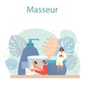 Massage and masseur concept. Spa procedure in beauty salon.