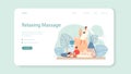 Massage and masseur web banner or landing page. Spa procedure