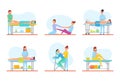 Massage Methods of Masseuses Icons Set Vector