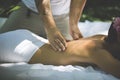 Massage at nature really relaxing. Close up image. Royalty Free Stock Photo
