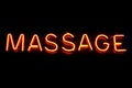 Massage neon sign Royalty Free Stock Photo