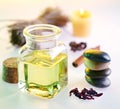 Massage oil in the spa salon Royalty Free Stock Photo
