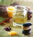 Massage oil in the spa salon Royalty Free Stock Photo