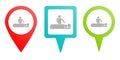 Massage pin icon. Multicolor pin icon