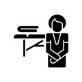 Massage practitioner black glyph icon