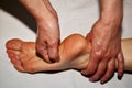 Massage of the right foot
