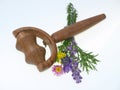 Massage Roller with some flowers Royalty Free Stock Photo