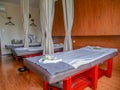 In the massage room in the spa shop Royalty Free Stock Photo