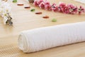 Massage setup detail ready for relaxing Royalty Free Stock Photo