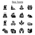 Massage, Spa & alternative therapy icon set illustration graphic