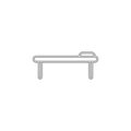 a massage table outline icon. Element of spa for mobile concept and web apps icon. Outline, thin line icon for website design and