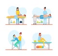 Massage Techniques and Methods Icons Set Vector