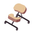 Massage Stool Isometric Composition Royalty Free Stock Photo