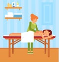Massage therapy isometric vector illustration