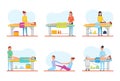 Massage Therapy and Treatment Icons Set Vector