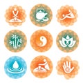 Massage yoga spa icons