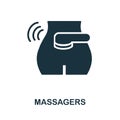 Massagers icon. Monochrome simple Massagers icon for templates, web design and infographics