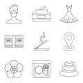 Massagist icons set, outline style